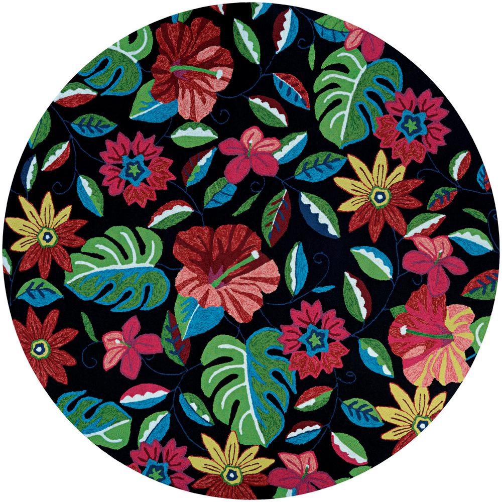 Covington Bloomfield Black Multi 7 Ft 10 In X Indoor Outdoor Round Area Rug