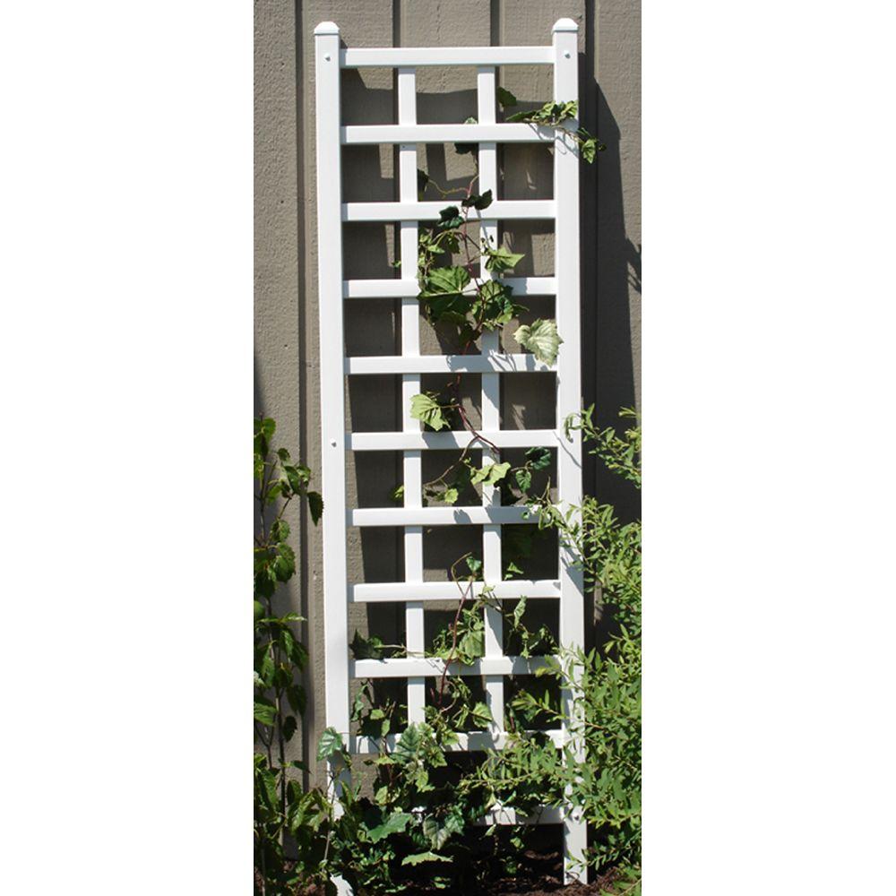 DuraTrel 75 in. x 22 in. White Vinyl PVC Providence Trellis11177