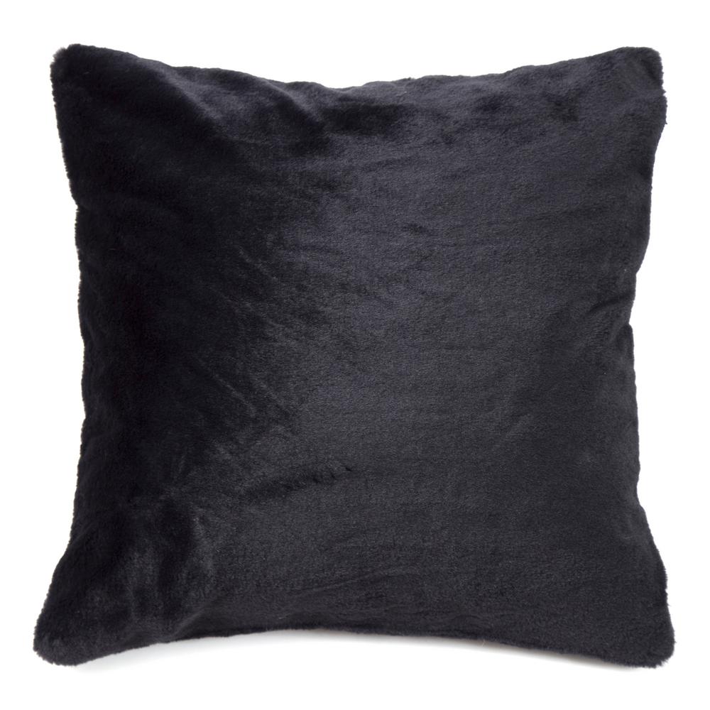 Best Home Fashion Luxe Black Fur PillowPILLOW_LUXEFUR18SBLACK The