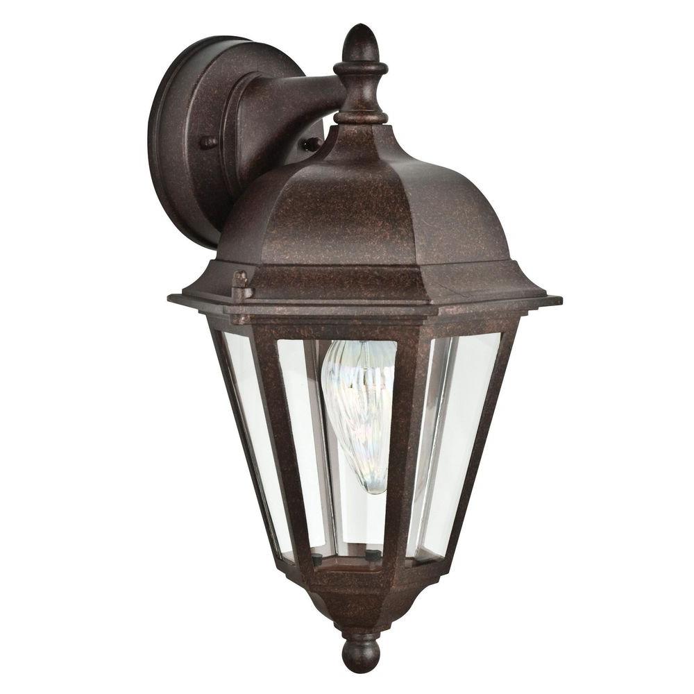 Sunset Dressback 1Light Oil Rubbed Bronze Outdoor Wall LanternF784662 The Home Depot