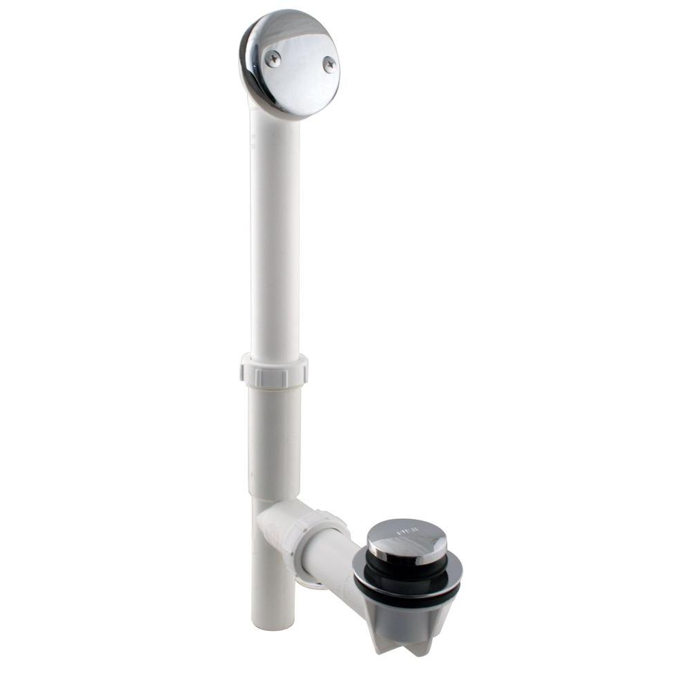 Westbrass Tip Toe Tubular Bath Waste & Overflow Assembly in White with