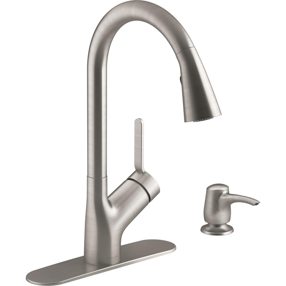 Kohler Setra Single Handle Pull Down Sprayer Kitchen Faucet In