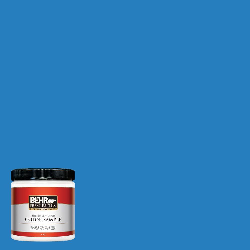 Behr Premium Plus 8 Oz P510 6 Brilliant Blue Flat Interior P510 6 Brilliant Blue Flat Interior Exterior