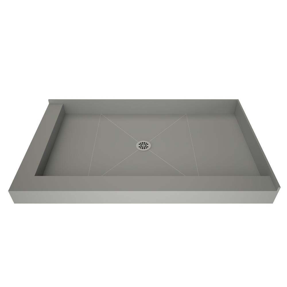 Tile Redi Base 32 In X 48 Double Threshold Shower Gray With Center Drain Tile Redi Base 32 In X 48 Double Threshold Shower Gray With Center Drain