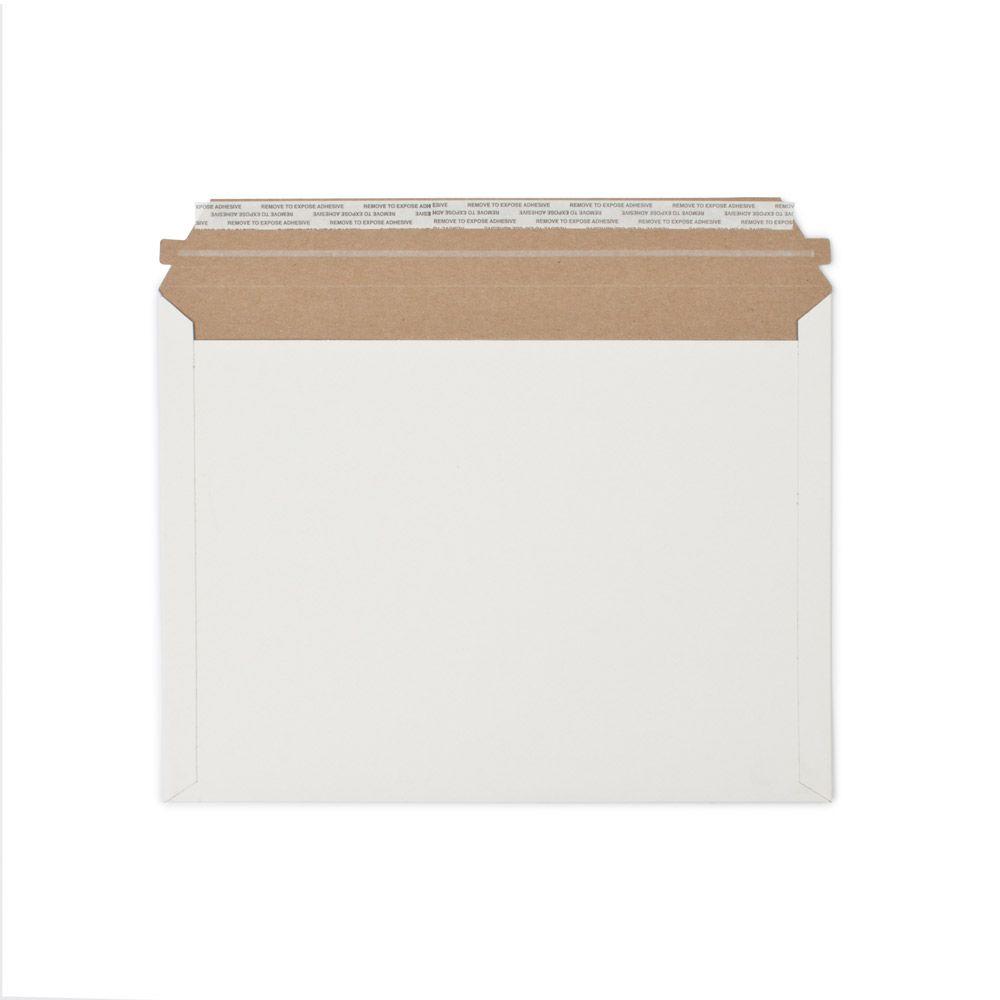 Plain White 12.5 in. x 9.5 in. White Paperboard Stay Flat Mailers with