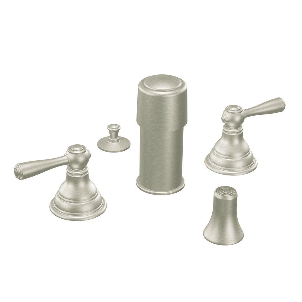 MOEN Kingsley 2-Handle Bidet Faucet Trim Kit in Brushed Nickel (Valve Not Included)