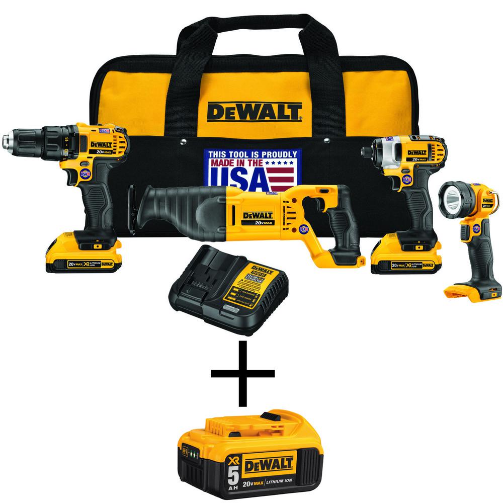 DEWALT 20-Volt MAX Lithium-Ion Cordless Combo Kit (9-Tool) with (2 ...