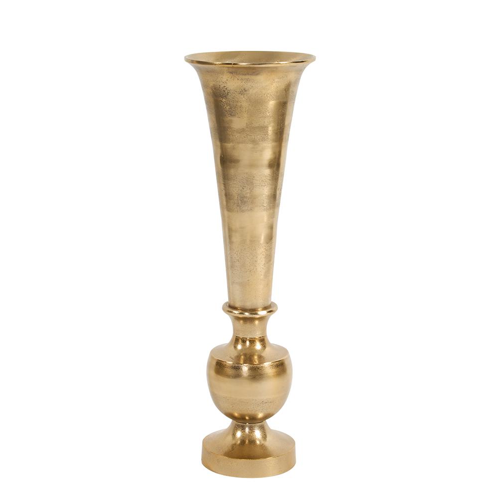 Small Floor Aluminum Vase Flared Accent Decor Oversized Decorative