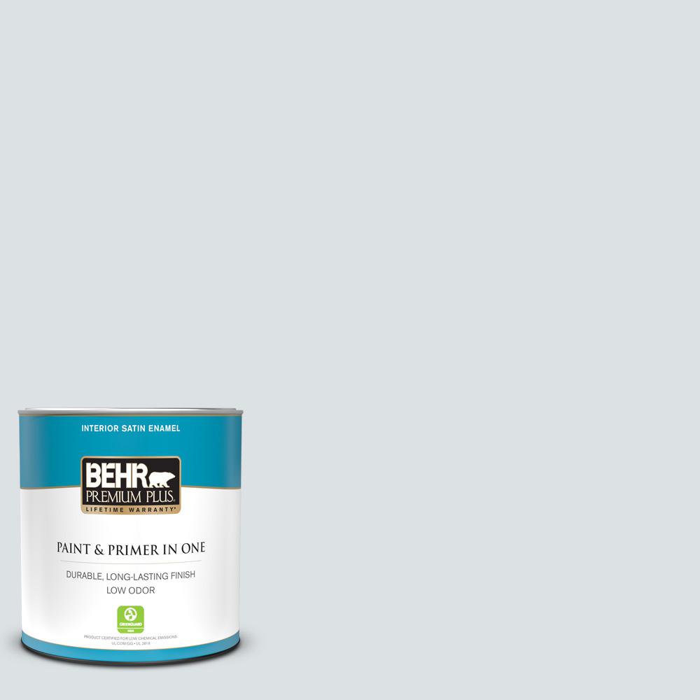 BEHR PREMIUM PLUS 1 Qt. #MQ3-27 Etched Glass Satin Enamel Low Odor ...