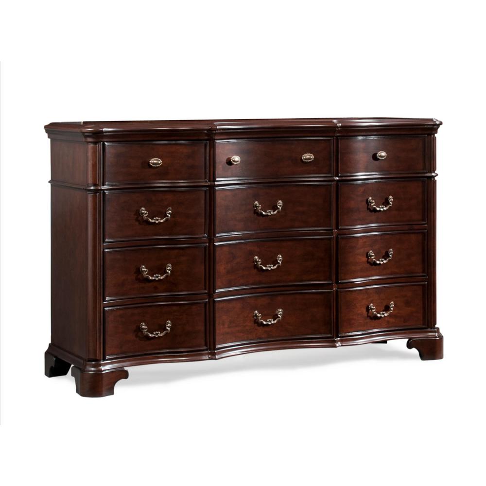 Tomlyn 12 Drawer Dark Cherry Dresser Tb600dr The Home Depot