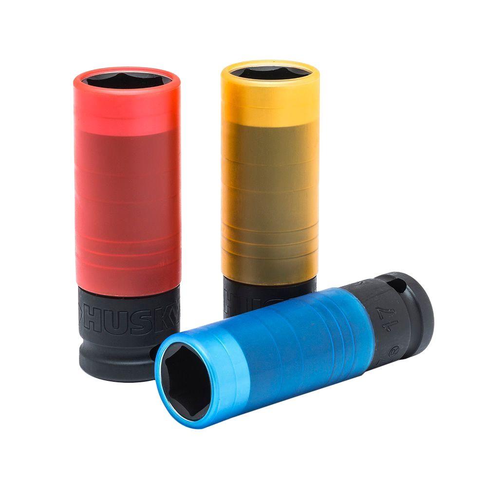 Husky 1/2 in. Drive Wheel Protector Impact Socket Set (3Piece)H2DIWPSS The Home Depot