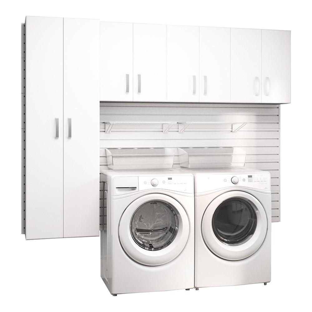 Flow Wall Modular Laundry Room Storage Set With Accessories In