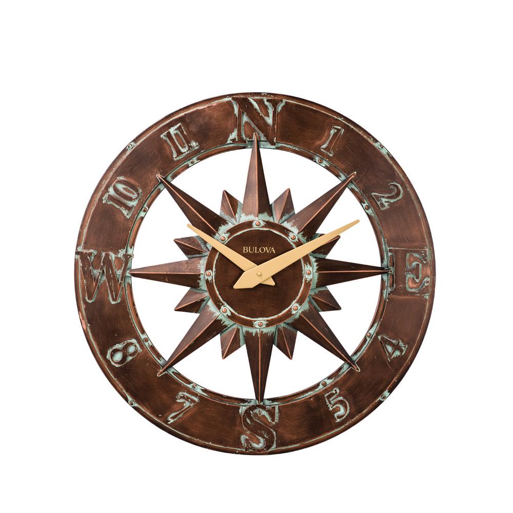 Oversized 23 In Og Clock Outdoor Safe Wall Clocks W Aged Bronze Metal Case Round Indoor Outdoor