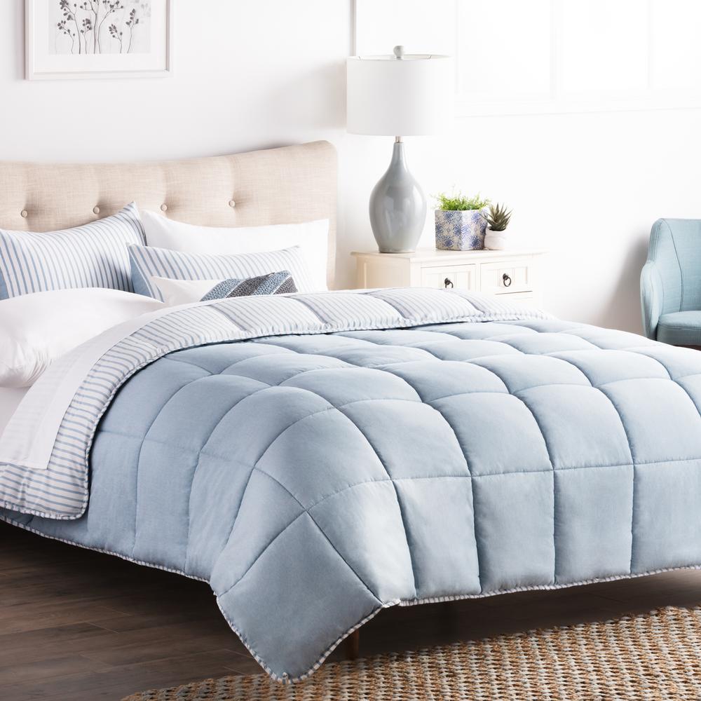 Brookside Striped Reversible Calm Sea Twin Xl Chambray Comforter Set This Review Is From Striped Reversible Calm Sea Oversized Queen Chambray Comforter Set