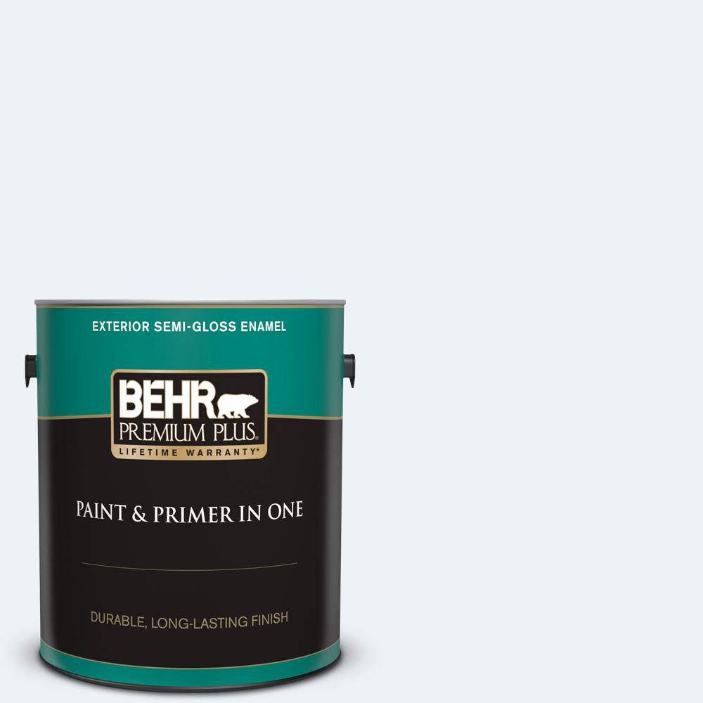 BEHR PREMIUM PLUS 1 gal. BLW10 Maui Mist SemiGloss Enamel Exterior