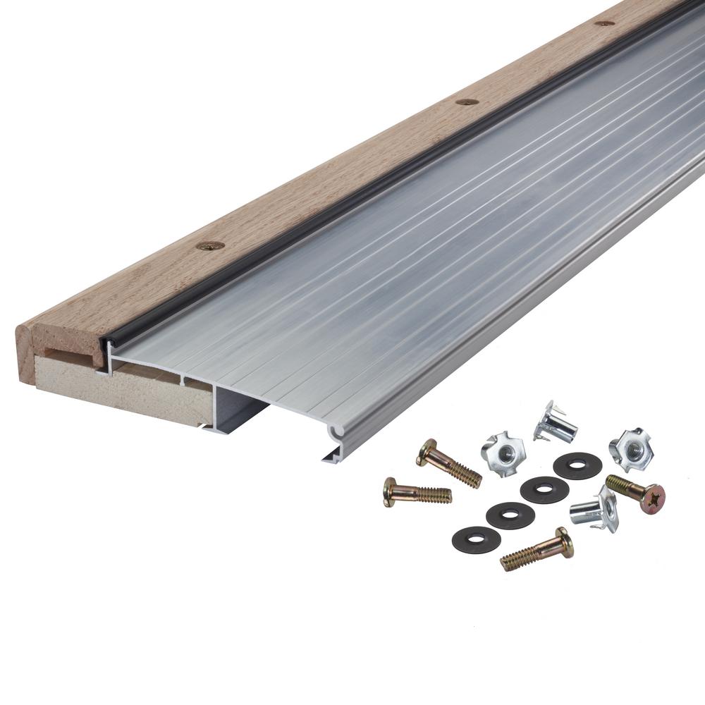 M D Building Products 3 Ft X 5 8 In 1 Oak Aluminum Threshold 78600 The Home Depot Oak Aluminum Threshold 78600