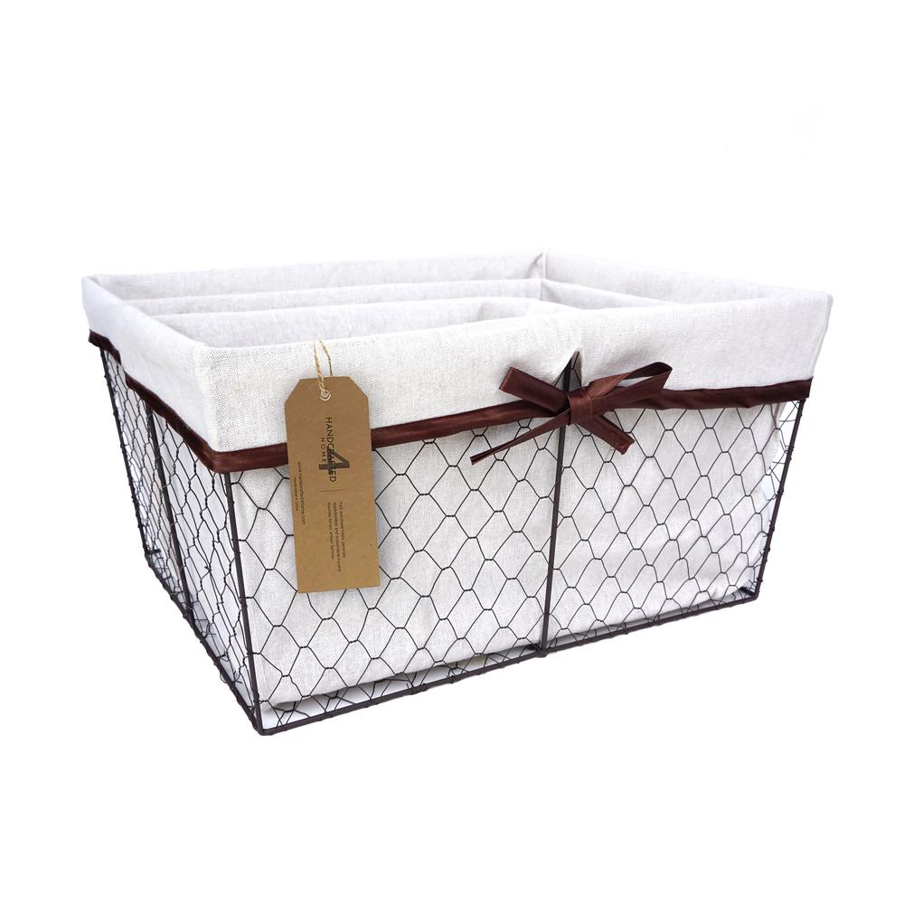 Handcrafted 4 Home 17 In W X 14 In D X 9 In H Lined Wire Nested