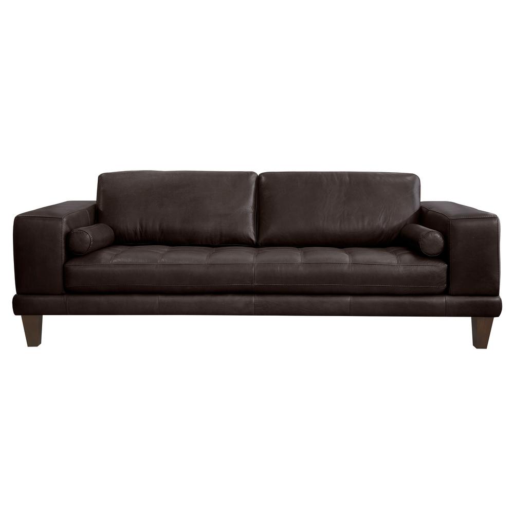 Armen Living Armen Living Genuine Espresso Leather Contemporary