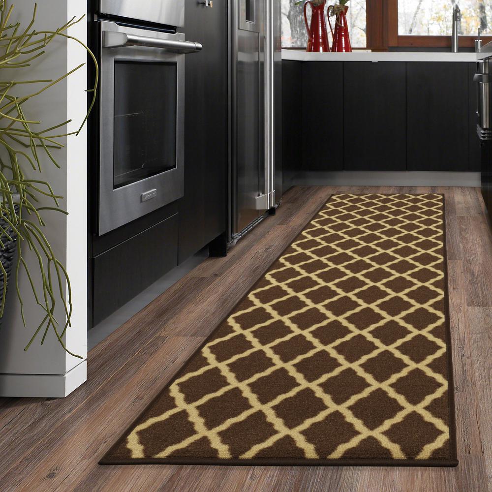 Ottomanson Ottohome Collection Contemporary Moroccan Trellis Design Brown 2 Ft X 5 Runner Rug Ottomanson Ottohome Collection Contemporary Moroccan Trellis Design Brown 2 Ft X 5 Runner Rug