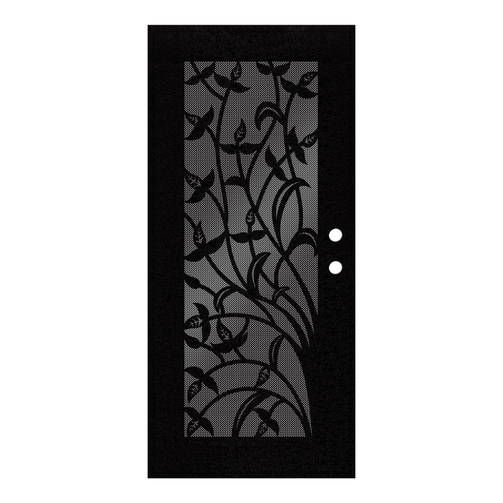 Unique Home Designs 36 in. x 80 in. Yale Black LeftHand Surface Mount