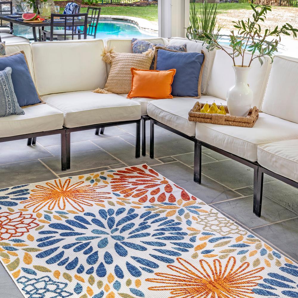 8 X 10 Floral Outdoor Rugs Rugs The Home Depot