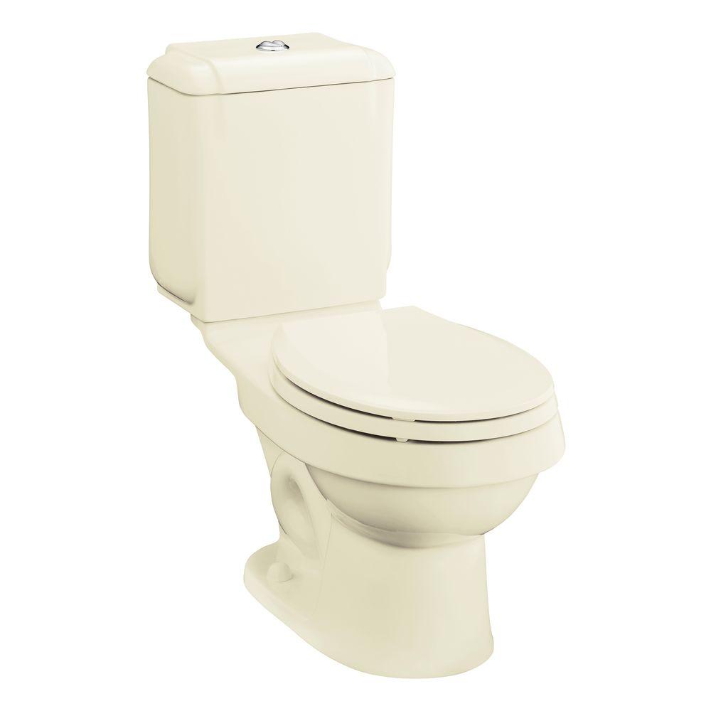 STERLING Rockton 2Piece 0.8/1.6 GPF Dual Flush Round Toilet in Biscuit