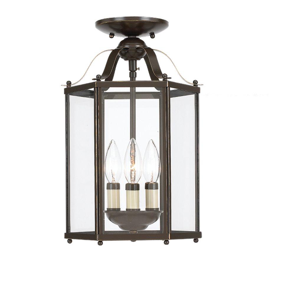 Sea Gull Lighting Bretton 9 5 In W 3 Light Brushed Nickel Semi Sea Gull Lighting Bretton 9 5 In W 3 Light Brushed Nickel Semi Flushmount Convertible Pendant 5231 962 The Home Depot