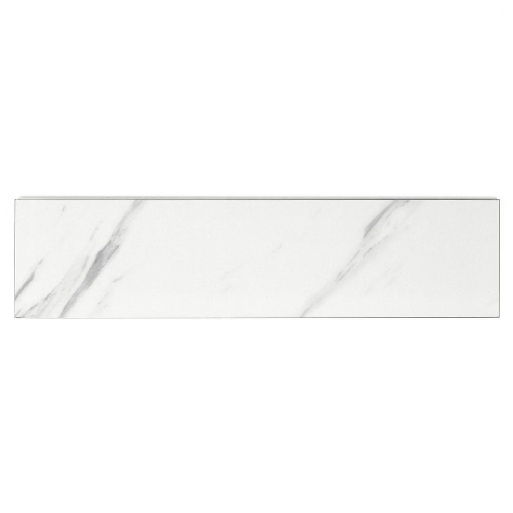 HomeyMosaic Peel and Stick Tile Backsplash for Kitchen Wall Decor Metal Mosaic Tiles Aluminum Surface,Subway Marble Look Panel 12x12,5 Sheets//5sq ft Kit,White Marble Look,HSMS1-5