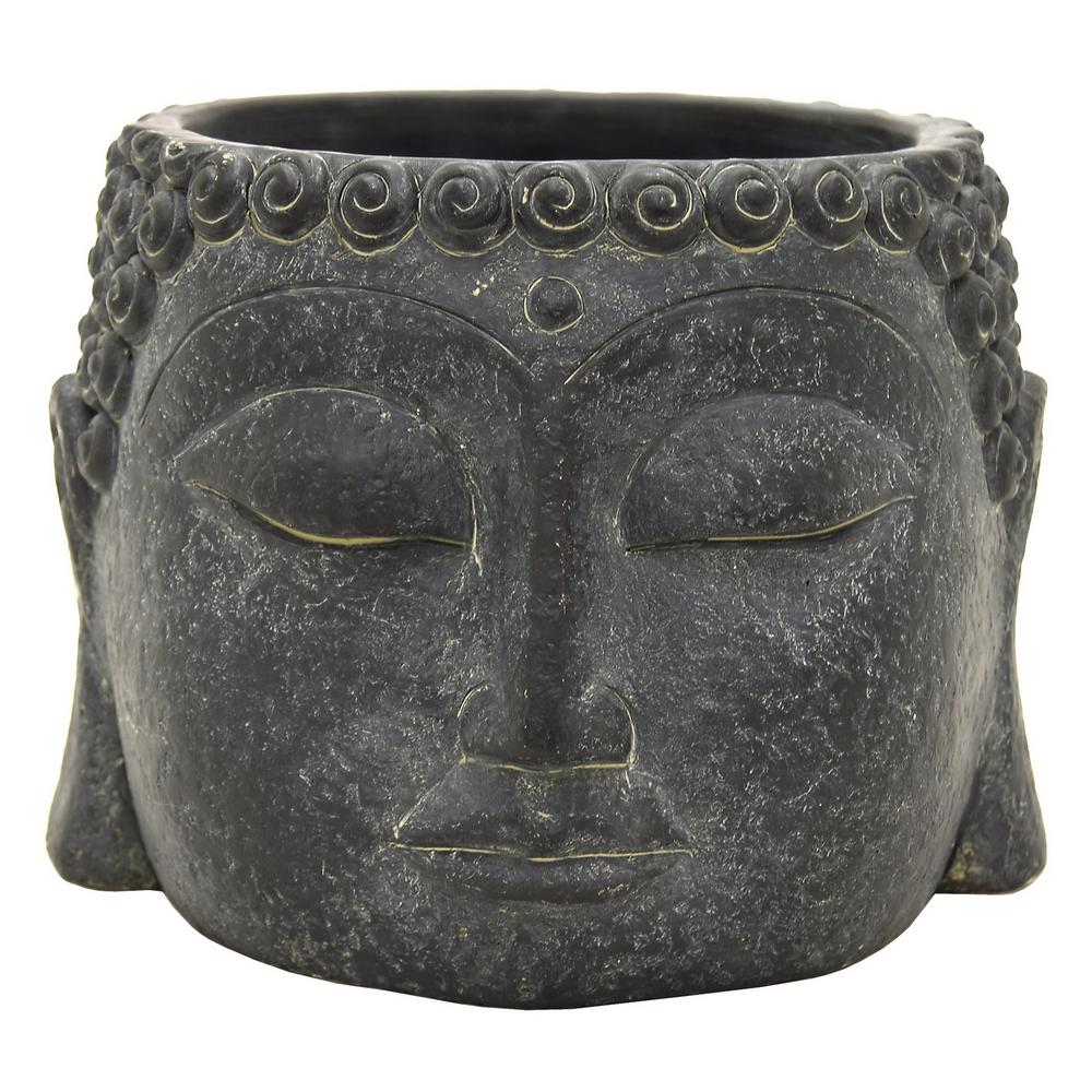 UPC 726674853741 product image for THREE HANDS 6.75 in. Buddha Face Flower Pot, Black | upcitemdb.com