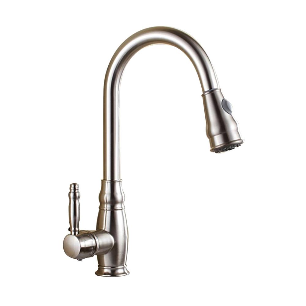 Home Plumbing Fixtures Pull Down Brush Nickel Kitchen Faucets 832g Faucets
