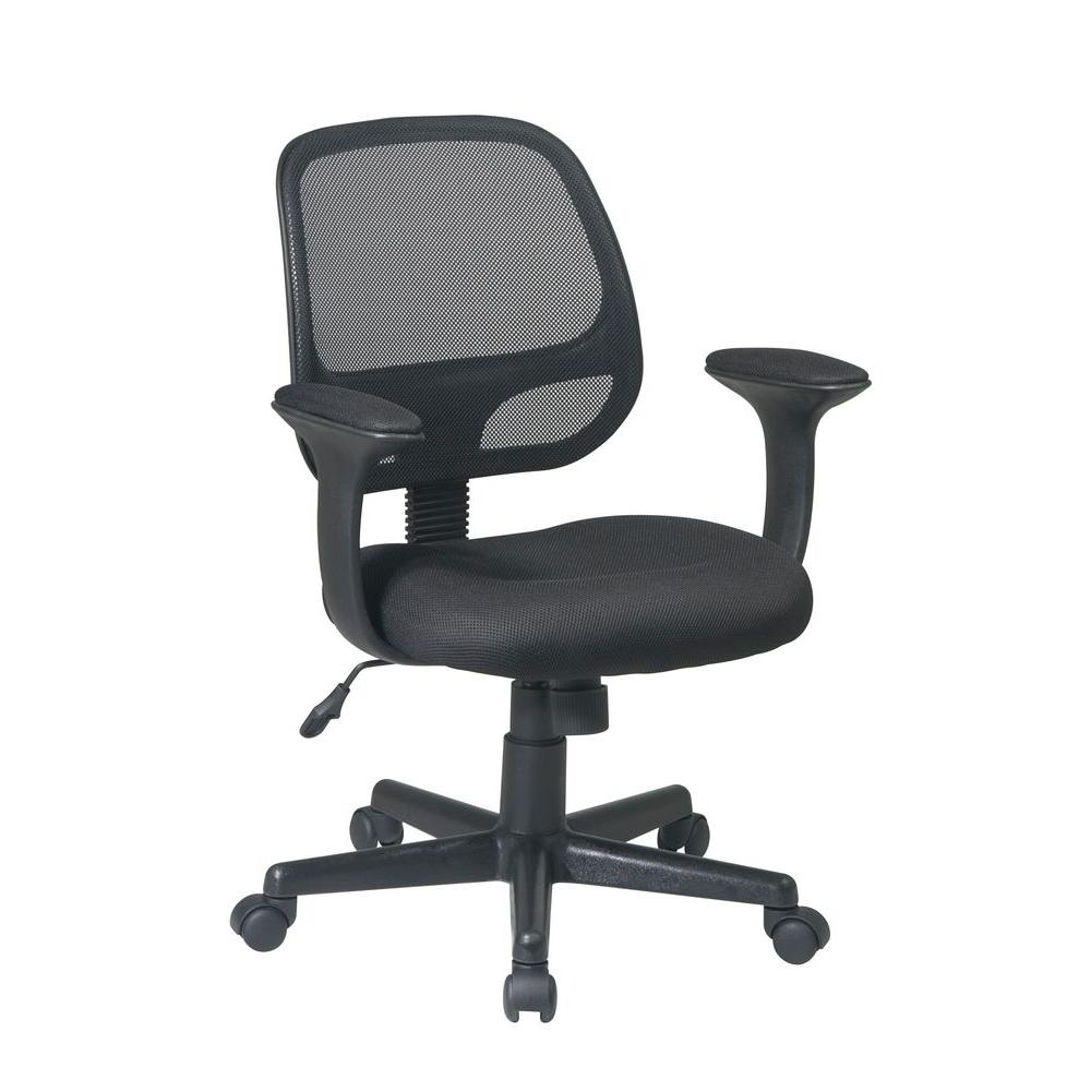 Work Smart Black Screen Back Office Chair-EM20222-3 - The Home Depot