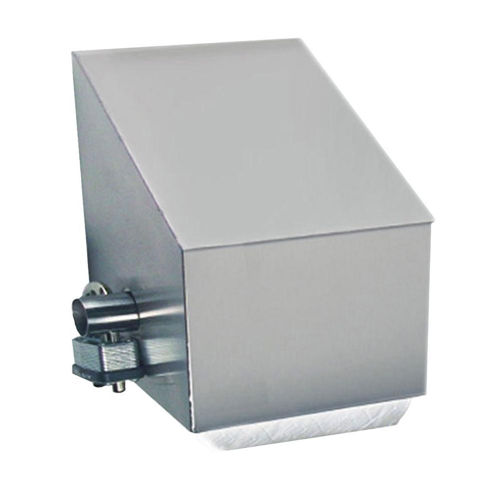 Stainless Solutions Double Post Slanted Covered Toilet Paper Holder in Steel...