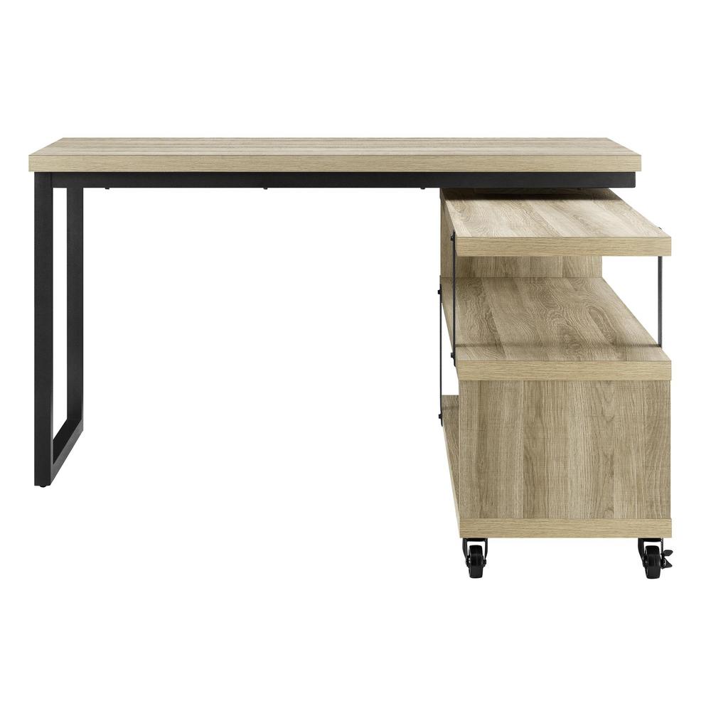 Ameriwood Easton Brown Oak L Shaped Swivel Desk Hd52009 The Home