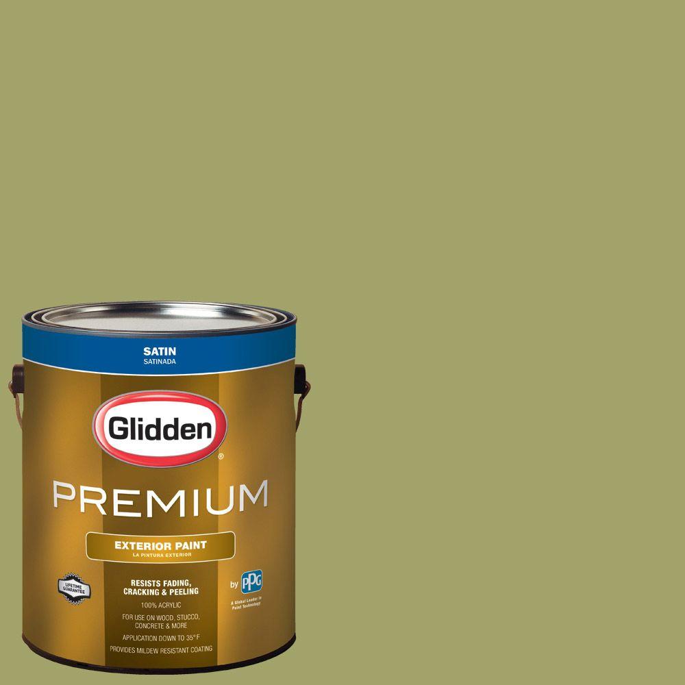 Glidden Premium 1 Gal Hdgg21 Safari Green Satin Latex Exterior Hdgg21 Safari Green Satin Latex Exterior Paint