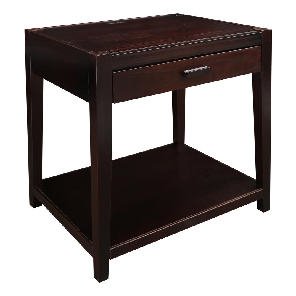 Home Styles Bermuda 1Drawer Espresso Nightstand 554242 The Home Depot