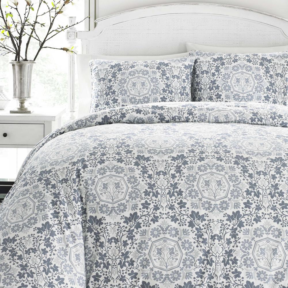 Stone Cottage Caldecott 3 Piece Pastel Blue Floral King Duvet