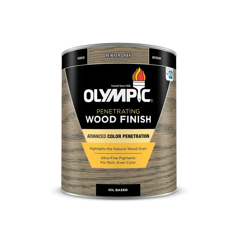 Olympic 1-qt. Pewter Gray Semi-Transparent Oil-Based Wood Finish ...