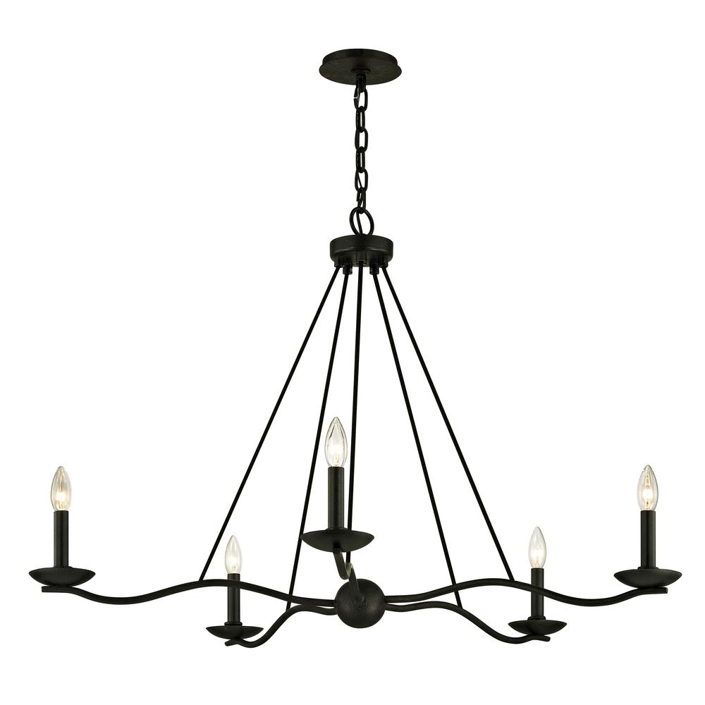 Troy Lighting Sawyer 5 Light Forged Iron 40 In D Chandelier F6305 Troy Lighting Sawyer 5 Light Forged Iron 40 In D Chandelier