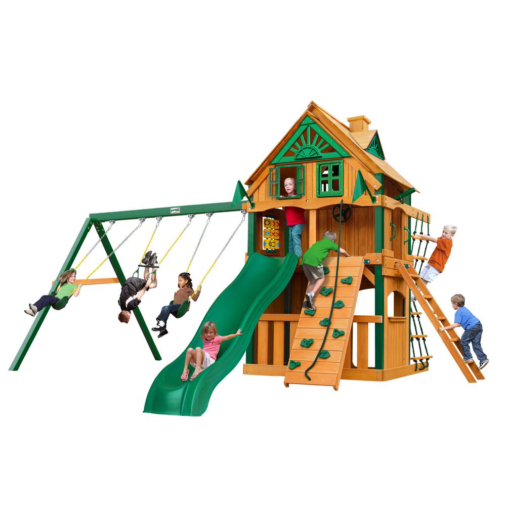 Gorilla Playsets Chateau Clubhouse Treehouse Wooden Playset with Fort