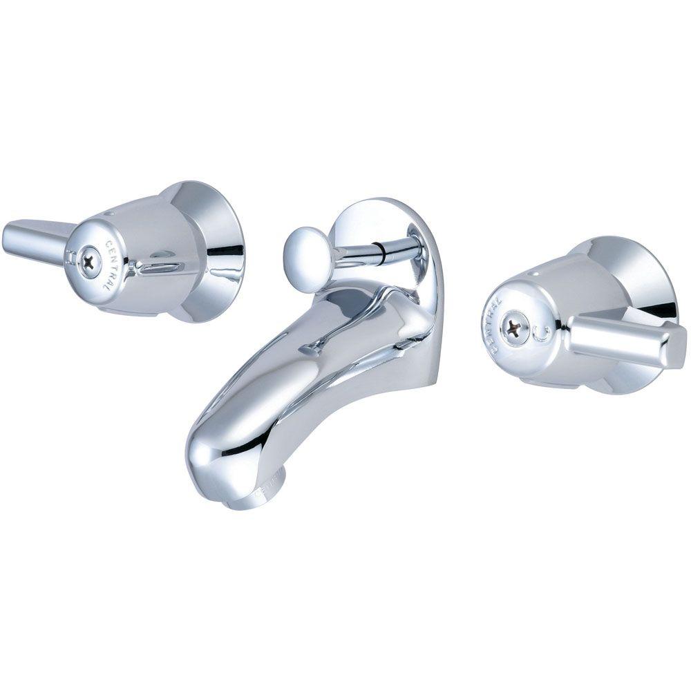 Central Brass 4 In Centerset 2 Handle Low Arc Bathroom Faucet In