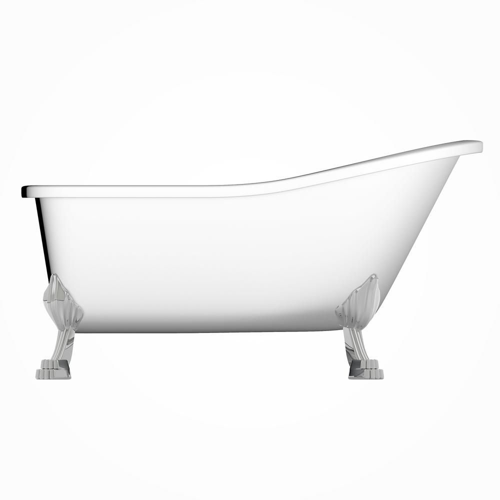 Jade Bath London 69 In Acrylic Clawfoot Bathtub White Jade Bath London 69 In Acrylic Clawfoot Bathtub White