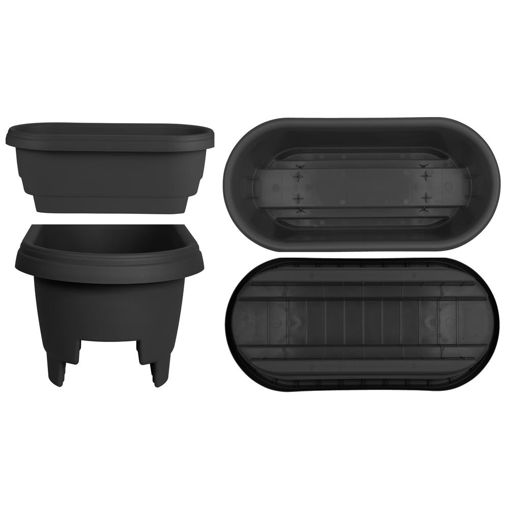 Southern Patio TriWeave 24 in. W x 9.5 in. H Resin Deck Rail PlanterHDR049524 The Home Depot