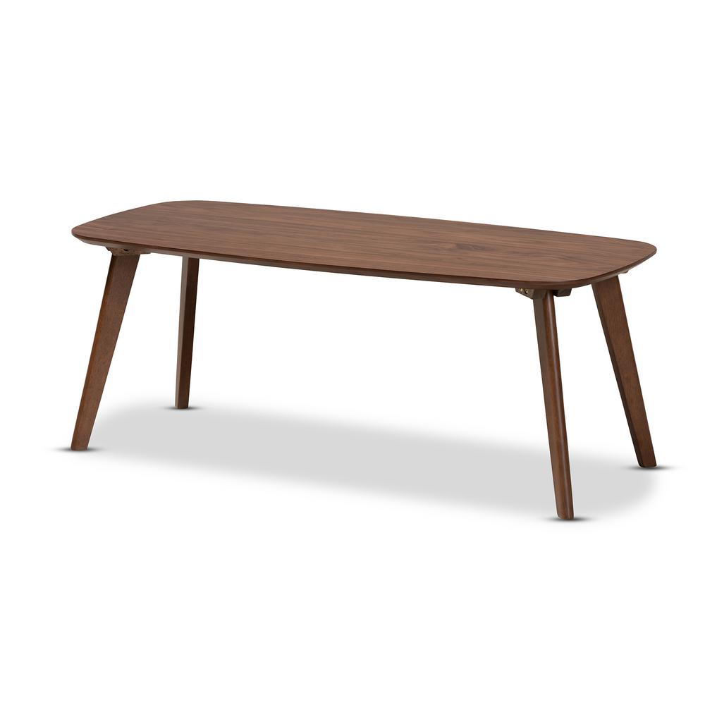 Baxton Studio Dahlia 44 in. Walnut Large Rectangle Wood Coffee Table