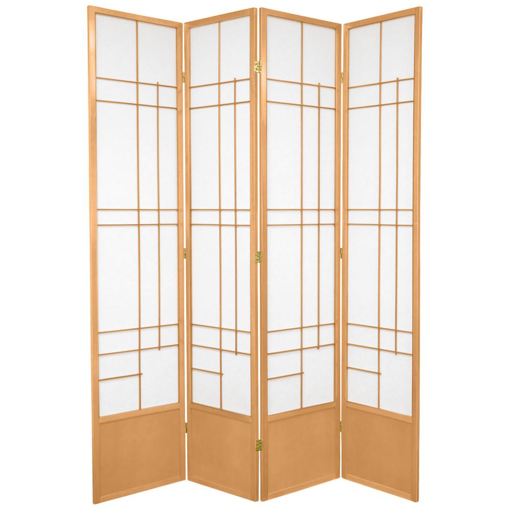 7 ft. Natural 4Panel Room Divider84EUDESNAT4P The Home Depot