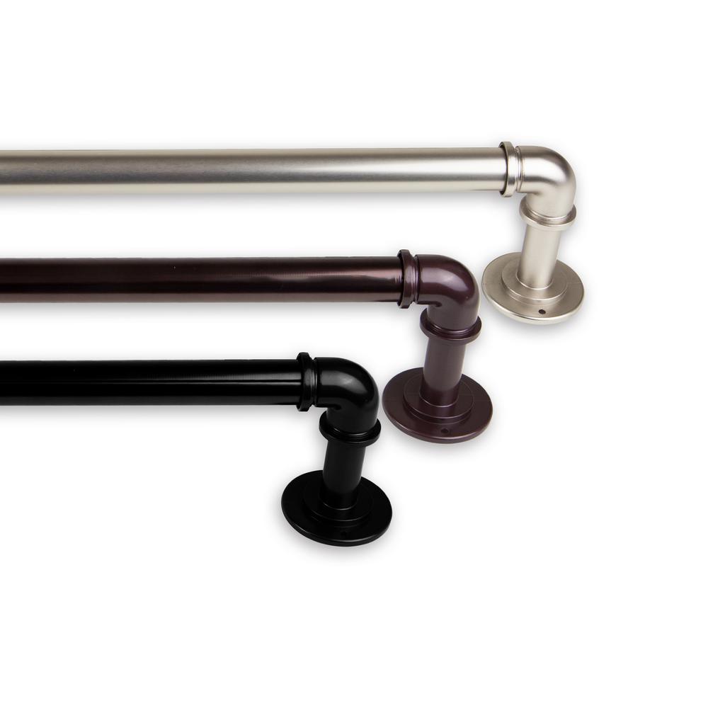 Black 28-48 inch A/&F Rod D/écor Lumiere Double Curtain Rod 1 inch Diameter