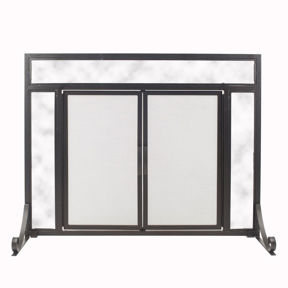Pleasant Hearth Manchester Petite Size Black Steel And Glass Single Panel Fireplace Screen With Doors Fa183s P The Home Depot - Craftsman Style Fireplace Screens Pleasant Hearth Manchester Petite Size Black Steel And Glass Single Panel Fireplace Screen With Doors Fa183s P The Home Depot - Craftsman Style Fireplace Screens