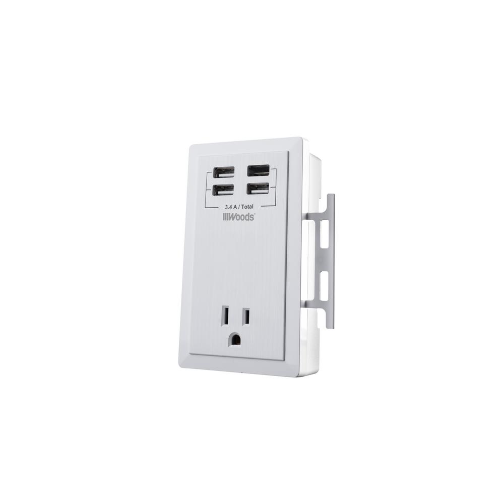 Woods 1Outlet Wall Tap with Phone Cradle41233 The Home Depot