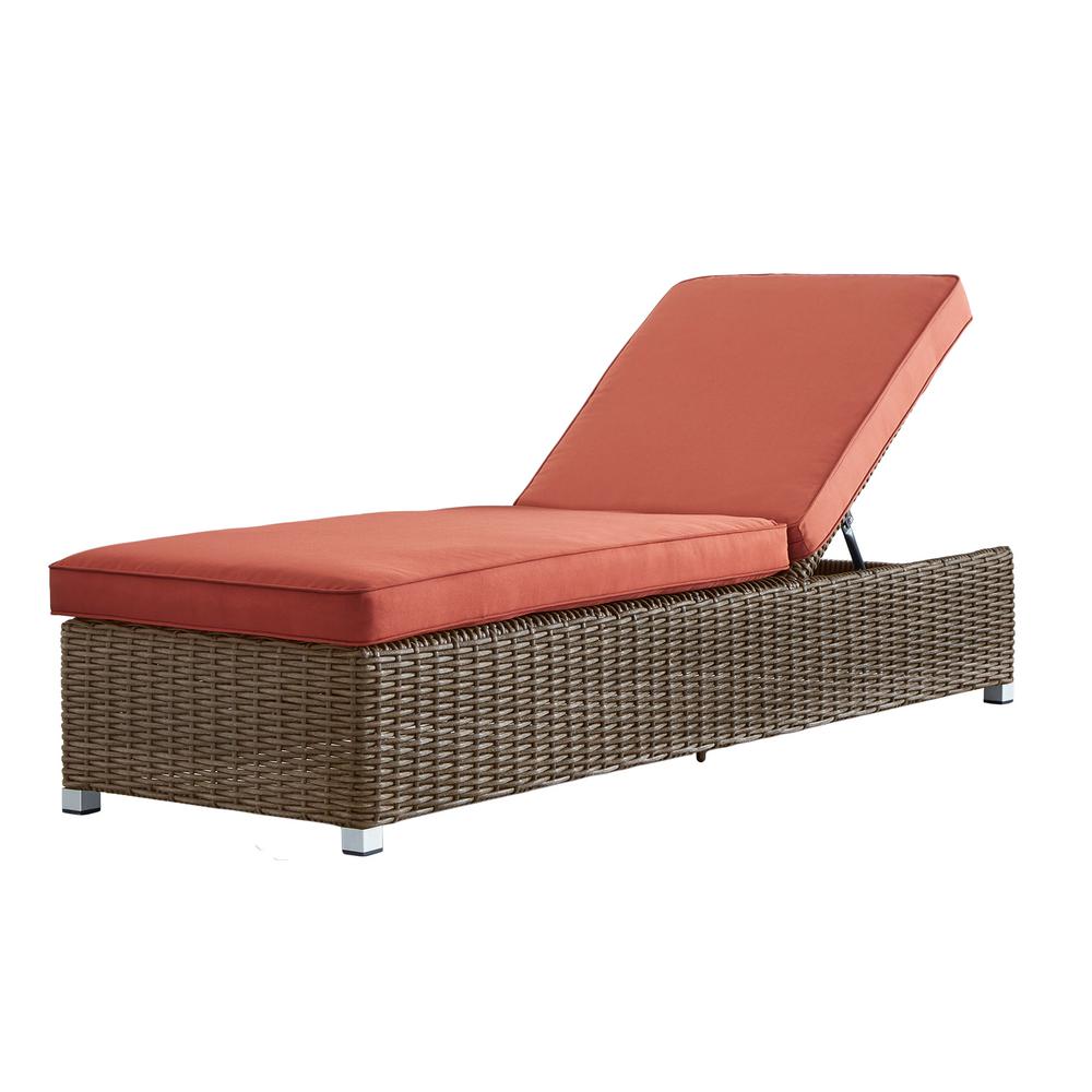 Wicker Patio Furniture Waterproof Outdoor Chaise Lounges Camari Mocha Wicker Adjule Outdoor Chaise Lounge Chair With Red Cushion