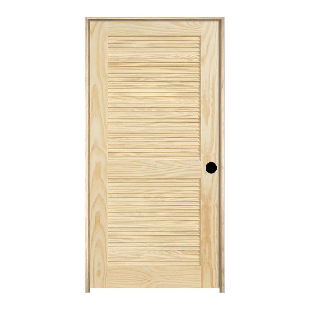 Jeld Wen 36 In X 80 In Pine Unfinished Left Hand Full Louver