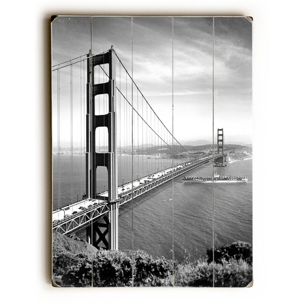 Artehouse 14 In X 20 1937 San Francisco Golden Gate Bridge By 1937 San Francisco Golden Gate Bridge By Underwood Photo Archive Planked Wood Wall Art 0000 4954 26 The Home Depot